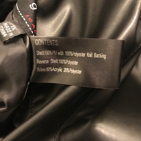 Vintage Y2K Giacca Black Reversible Jacket Coat Textured Faux Fur Vegan Leather - Picture 7 of 16